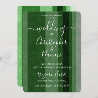 Create Your Own Green Retro Vertical Stripes Invitation