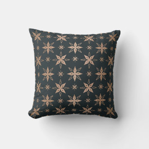 Create Your Own Green & Rose Gold Stars Throw Pillow