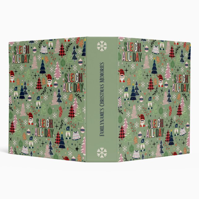 Create Your Own Green Sleigh All Day Gnomes Binder (Background)
