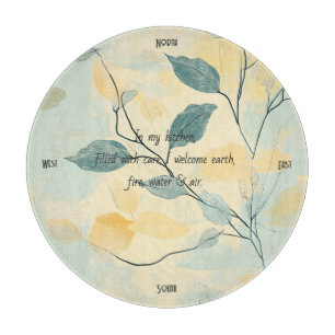 Create Your Own Green & Yellow Floral Minimalist Cutting Board