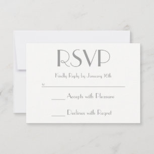 Create Your Own Grey and White RSVP Card