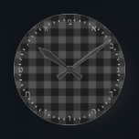 Create Your Own grey buffalo plaid Hebrew Clock<br><div class="desc">Wall Clock (HEBREW Numerals): Create Your Own buffalo plaid grey and black pattern styling - personalized professional branded clock with option to add custom logo / photo and text. Simple way to personalize your business,  create cool gifts for your family & friends for every occasion.</div>