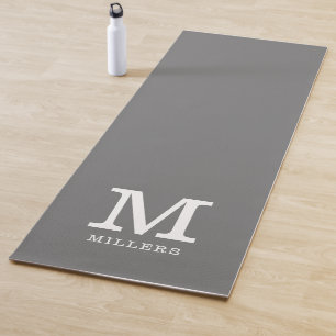 Create Your Own Grey Family Name Monogrammed Yoga Mat