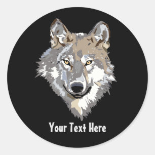 Create Your Own Grey Wolf Classic Round Sticker