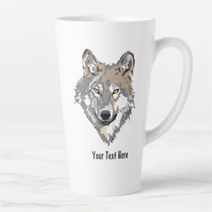 Create Your Own Grey Wolf Latte Mug