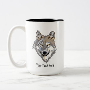 Create Your Own Grey Wolf  Two-Tone Coffee Mug