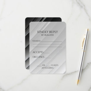 Create Your Own Greyscale Diagonal Swipe RSVP Card