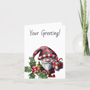 Create Your Own Grumpy Plaid Christmas Gnome Holiday Card