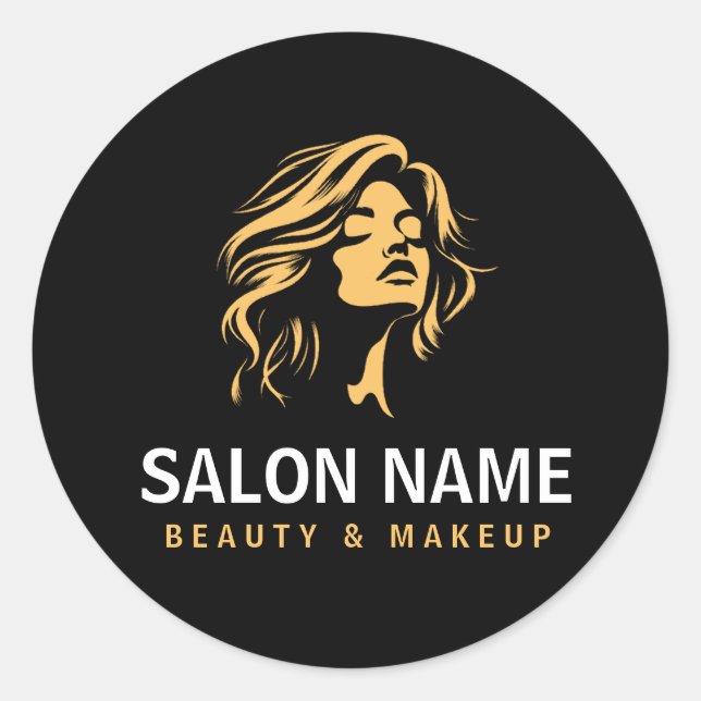 Create your own Hair and Makeup Salon Business Classic Round Sticker (Front)