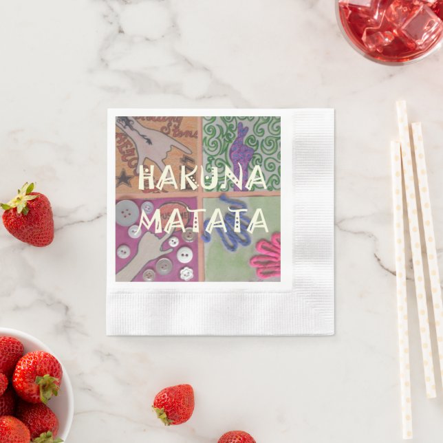Create Your Own Hakuna Matata African Print Napkin (Insitu)