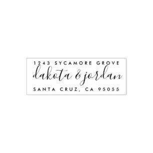 Create Your Own Hand Drawn Script Return Address Self-inking Stamp