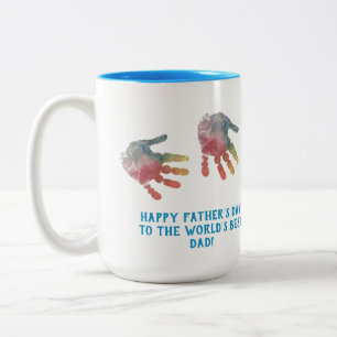 Create Your Own Hand Print for Father's Day Two-Tone Coffee Mug