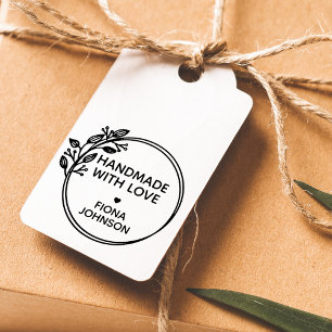 Create Your Own Handmade With Love Circular Rubber Stamp
