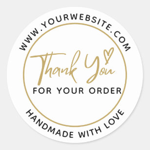 Create Your Own Handmade With Love Thank You Classic Round Sticker