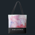 Create your own handpainted watercolor wedding bag<br><div class="desc">Modern handpainted watercolor splatter,  red,  pink,  blue colours. 
Create your own wedding back.
At your own text at the front of the bag like,  Maid of Honour,  Mother of the Bride and you can add the personal name at the back.
.</div>