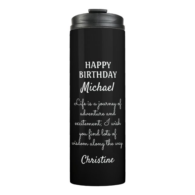 Create Your Own Happy Birthday Thermal Tumbler (Front)
