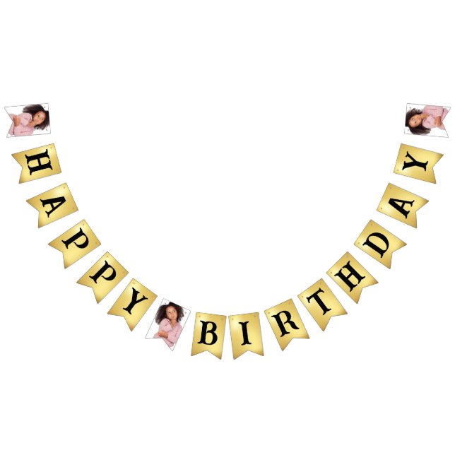 Create Your Own Happy Birthday to You Photo Bunting Flags (All)