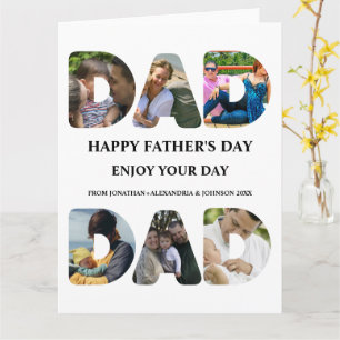 Create your own Happy fathers day 6 photo collage Card