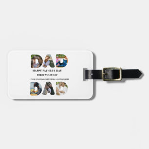 Create your own Happy fathers day 6 photo collage Luggage Tag