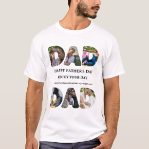 Create your own Happy fathers day 6 photo collage T-Shirt