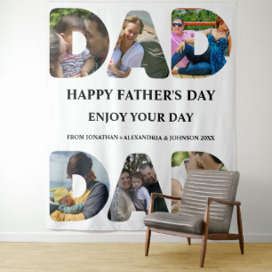 Create your own Happy fathers day 6 photo collage Tapestry