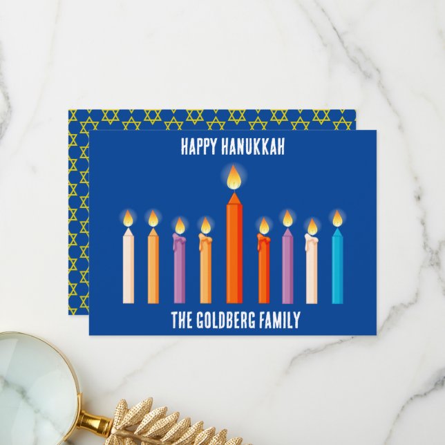 Create Your Own Happy Hanukkah Card (Front/Back In Situ)