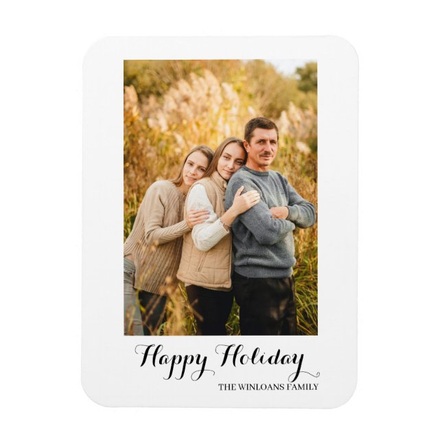 Create Your Own Happy Holiday Family Photo Magnet (Vertical)
