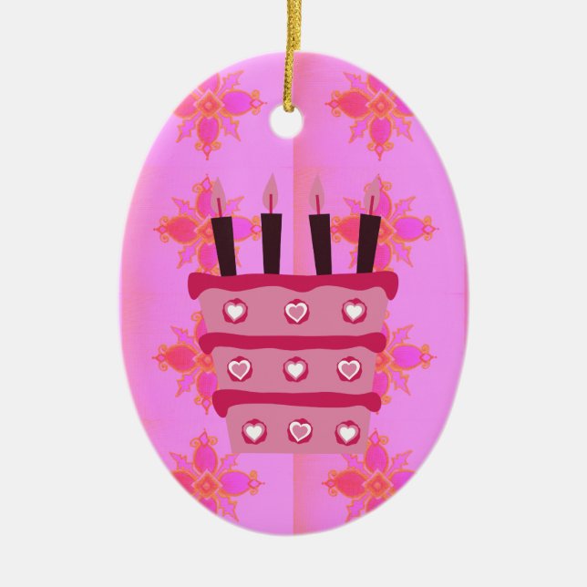 Create Your Own Have a Blessed Happy Birthday Ceramic Ornament (Front)