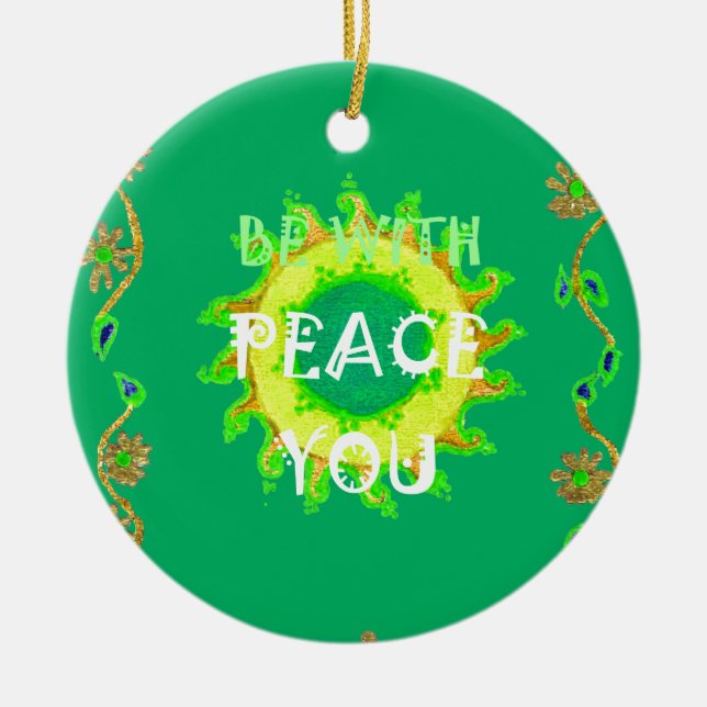 Create Your Own Have a Nice Day Peace Be With You Christmas Ornament (Front)