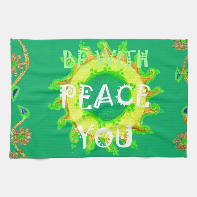 Create Your Own Have a Nice Day Peace Be With You Kitchen Towel (Horizontal)