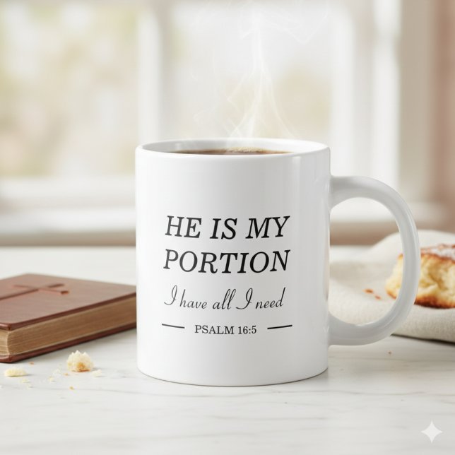 Create Your Own | He Is My Portion | Christian Large Coffee Mug (Creator Uploaded)