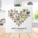 Create Your Own Heart Shaped Photo Collage Tile<br><div class="desc">Create your own heart shaped photo collage ceramic decorative tile featuring your favourite pictures in a love heart shape photo grid. Add your personalized text in modern minimalist typography.</div>