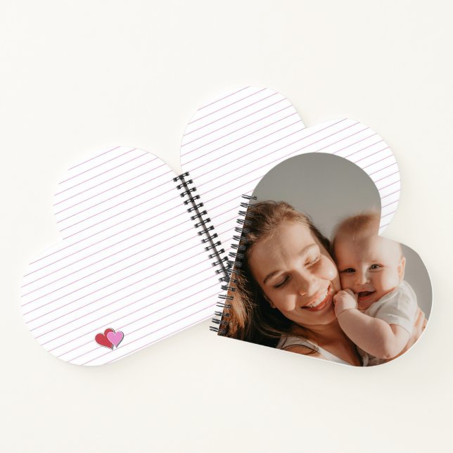 Create Your Own Heart Shaped Photo Spiral Notebook (Inside)