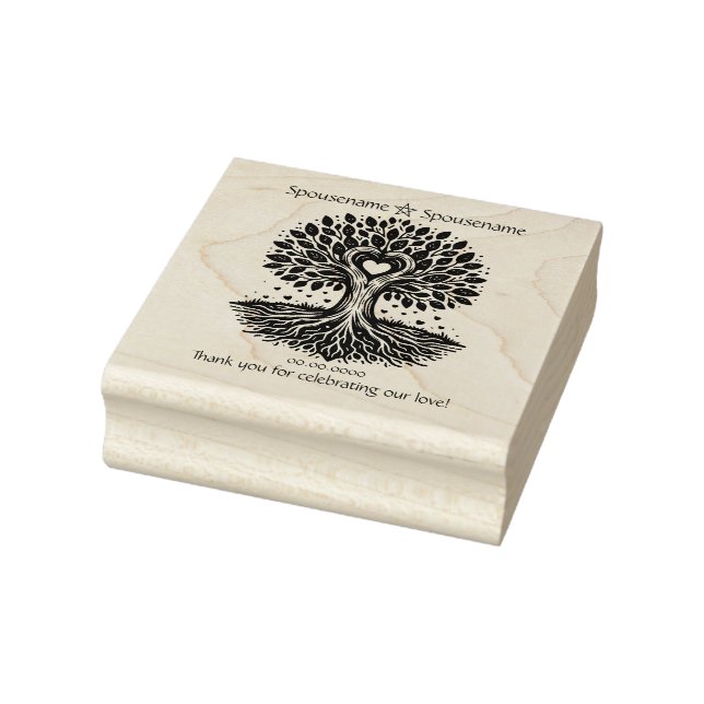 Create Your Own Heart Tree Handfasting Thank You Rubber Stamp (Stamp)
