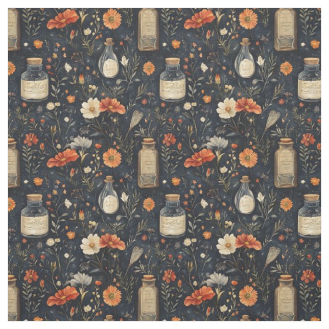 Create Your Own Hedge Witch Wildflower Apothecary Fabric (Swatch)