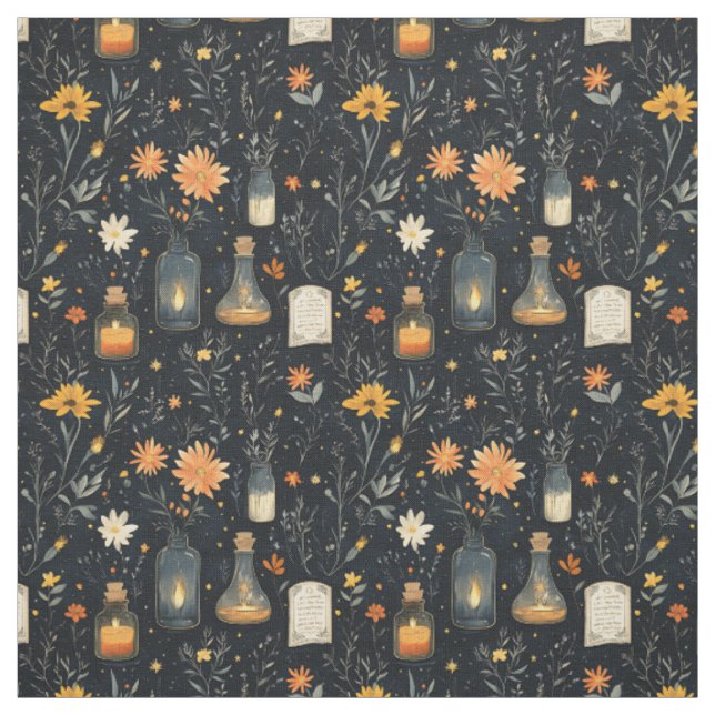 Create Your Own Hedge Witch Wildflower Candles Fabric (Swatch)