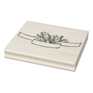 Create Your Own Herbalist Floral Banner Rubber Stamp