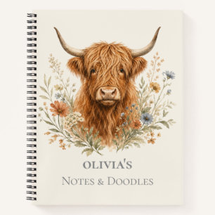 Create Your Own Highland Cow Watercolor Notebook