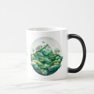 Create Your Own Hilly Green Landscape Magic Mug