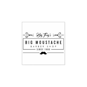 Create Your Own Hipster Barbershop Business Logo Rubber Stamp