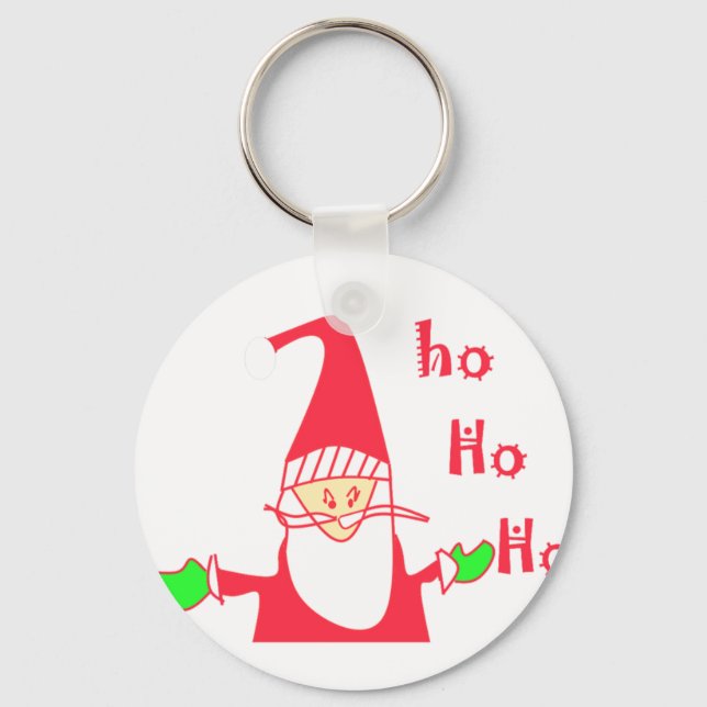 Create Your Own Ho Ho Ho Merry Christmas Keychain (Front)