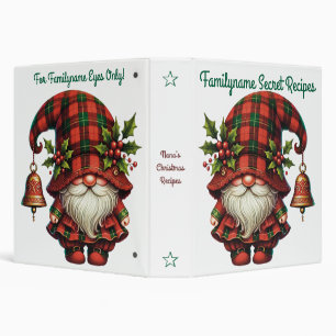 Create Your Own Holly Christmas Plaid Gnome Binder