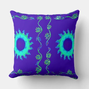 Create your own Home blue sunny sky floral Throw Pillow