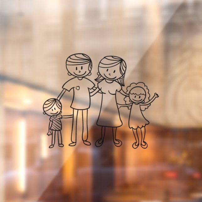 Create Your Own Home or Car Stick Figure Family Window Cling (Sheet 2)