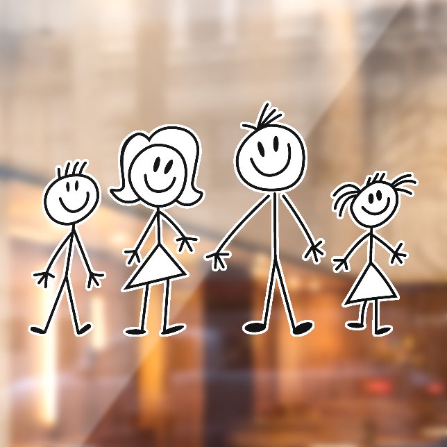 Create Your Own Home or Car Stick Figure Family  Window Cling (Sheet 2)