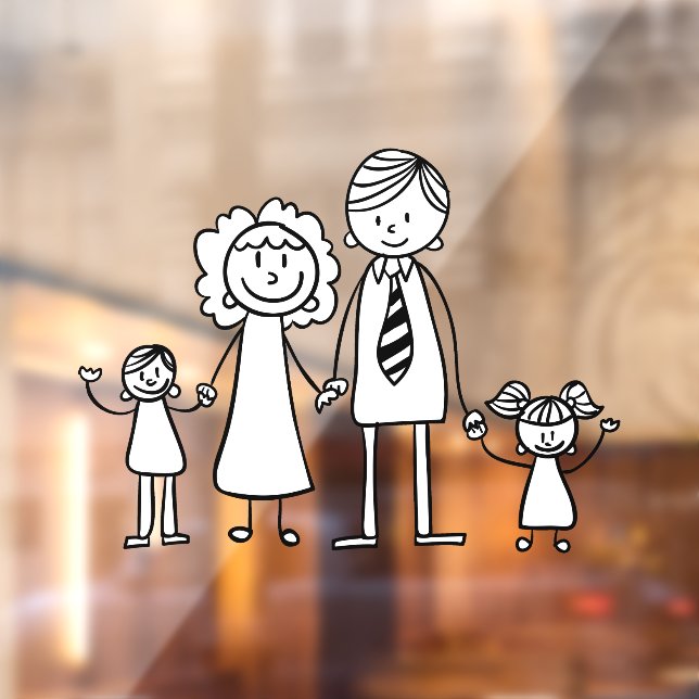 Create Your Own Home or Car Stick Figure Family  Window Cling (Sheet 2)