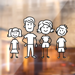 Create Your Own Home or Car Stick Figure Family Window Cling