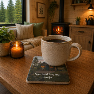 Create your own Home sweet tiny home personal Stone Coaster