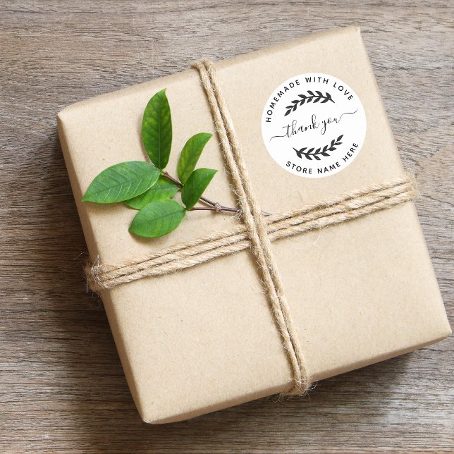 Create Your Own Homemade with Love Thank You Class Classic Round Sticker (Creator Uploaded)