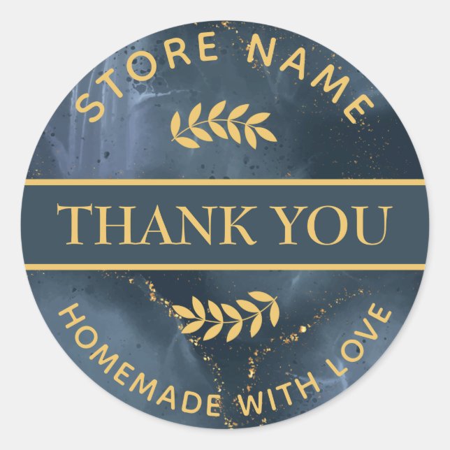 Create Your Own Homemade with Love Thank You  Classic Round Sticker (Front)